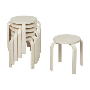 ECR4Kids Bentwood Stackable Stools, 6-Piece - 1 of 4