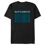 Men's Battlebots Silver and Blue Logo Stack T-Shirt