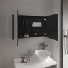 SEVOBAL Bathroom Storage Cabinets 19.7 High Double Door Mirror Medicine Cabinets with Shelves for Bathroom Kitchen, Black, 36.3"*24.9"*4.4" - 2 of 4
