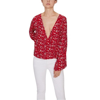 Sanctuary Clothing Womens Blouson-Sleeve Floral Pullover Blouse