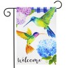 Hummingbirds and Hydrangeas Spring Burlap Garden Flag 18" x 12.5" Briarwood Lane - 2 of 4