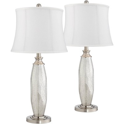 360 Lighting Carol Mercury Glass Cream Shade Table Lamps Set of 2