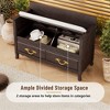 PAGED Shoe Bench with Removable Cushion, Ottoman with Storage, Entryway Bench for Entrance and Living Room, Shoe Storage Bench with Back - 4 of 4