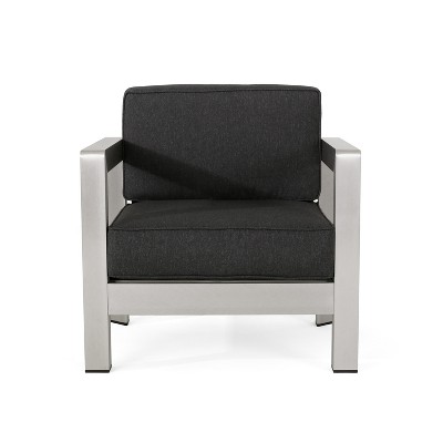 GDFStudio Alec Modern Outdoor Aluminum Club Chair with Cushions