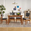 JUJABU 5-Piece Mid-Century Dining Set with Rectangular Table and 4 Upholstered Chairs, Space-Saving Design for Kitchen or Dining Room - 3 of 4