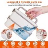 NewHome"3-Stack Leakproof Bento Lunch Box with Chopsticks, Spoon, Microwave & Dishwasher Safe"Beige - 4 of 4