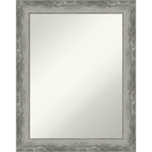 23" x 29" Non-Beveled Waveline Silver Narrow Wall Mirror - Amanti Art: Modern Rectangle, Includes Mounting Hardware - image 1 of 4