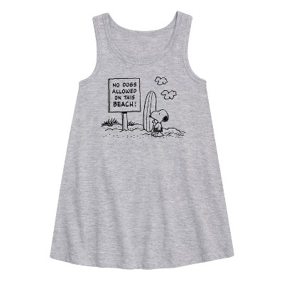 - Peanuts - No Dogs Allowed Graphic Sleeveless Aline Dress