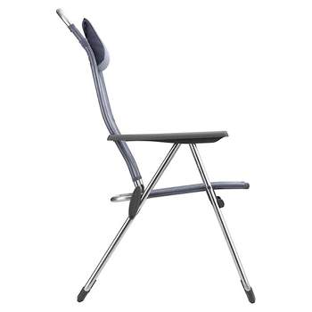 Lafuma ALU CHAM XL Adjustable Ergonomic Reclining Outdoor Folding Chair, Backrest with Lumbar Support, 5 Reclining Positions, Ocean