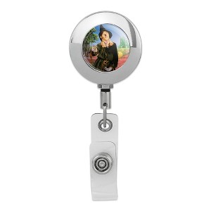 Wizard Of Oz Scarecrow Character Metal Chrome Badge ID Card Holder Clip - 1 of 3