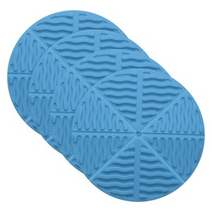 Unique Bargains Round Heat Resistant Non-Slip Silicone Trivet Mat for Coasters 4 Pcs - 1 of 4