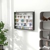 HOMCOM 5-Tier Display Cabinet, Wall-Mounted Glass Door Cabinet with 4 Adjustable Shelves - 3 of 4