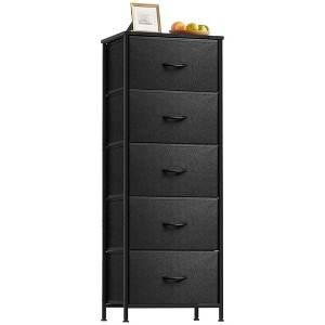 FONTOI Nightstand with 5 Drawers Bedside Table with Removable Fabric Bins Organizer for Bedroom Nursery Closet Living Room, 15.7"*11.8"*47.8" - 1 of 4