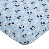 Disney Mickey Mouse Little Star Blue, Navy and White Cloud Moon and Stars 3 Piece Nursery Crib Bedding Set - 3 of 4