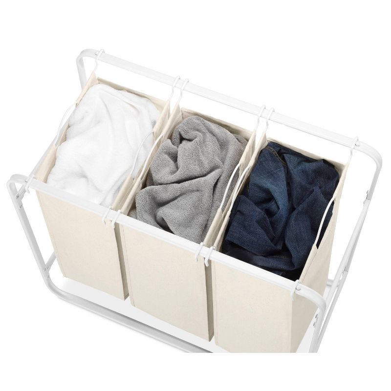 Whitmor Retro Triple Laundry Sorter White, 4 of 10