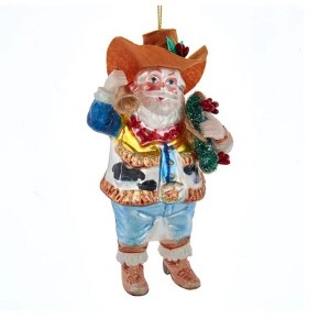 Kurt Adler Glass Ornament for Christmas Tree, Cowboy Santa - 1 of 1