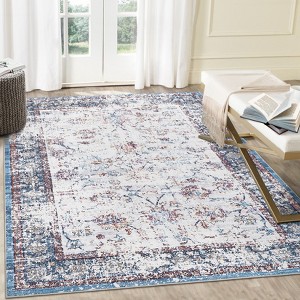 Washable Area Rugs, Vintage Printed Indoor Floor Carpet with Non-Slip Backing, Oriental Distressed Accent Rugs - 1 of 4