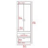 CAVINAS Wardrobe Closet,Armoire Closet with Double Doors,2 Drawers,1 Integrated Hanging Rod,Metal Handles,Wardrobe for Bedrooms,Dressing Room - 3 of 4