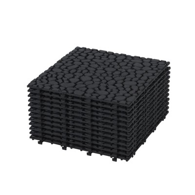 Aukfa 12x12 Inch Interlocking Plastic Deck Tiles for Outdoor - Lightweight Snap Lock Flooring, Waterproof Patio Balcony Backyard Tile, Easy DIY