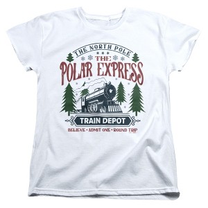Women's The Polar Express Train Depot T-Shirt - 1 of 4