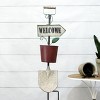VIP Metal 32.25 in. Red Welcome Garden Stake with Planter - 2 of 4