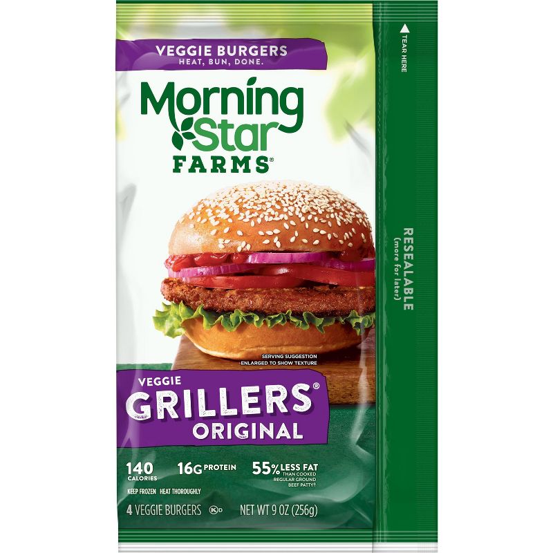 Morningstar Farms Grillers Original Veggie Burger - Frozen - 9oz/4ct, 4 of 9