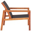 vidaXL Patio Lounge Chair Black Solid Wood Eucalyptus and Textilene - 3 of 4
