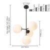 Rennnsan Jandelle 24"W 4-Light Bubble Milk Glass Mid-Century Modern Dimmable Chandelier - 3 of 4