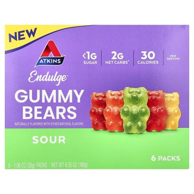 Atkins, Endulge, Gummy Bears, Sour, 6 Packs, 1.06 oz