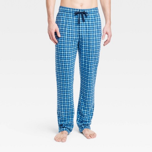 Men's Plaid Knit Pajama Pants - Goodfellow & Co™ Aqua Blue S : Target