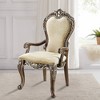 24" Latisha Dining Chair Antique Brown - Acme Furniture: Gray Chenille, Silver Detailing, Nailhead Trim - 2 of 4