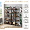 YONWAY 5 Tier Bookcase Home Office Open Bookshelf, Vintage Industrial Style Shelf with Metal Frame, MDF Board for Living room or Bedroom - 4 of 4