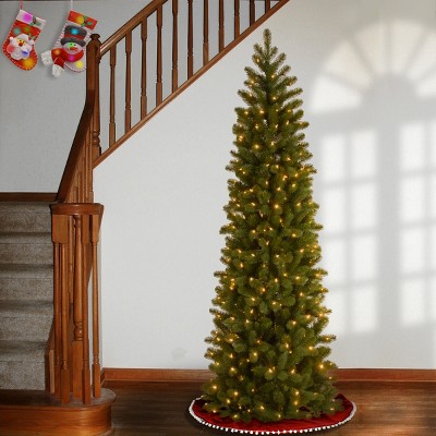 6.5' Green Douglas Fir Slim Pre-Lit Christmas Tree with Dual Color LED Lights