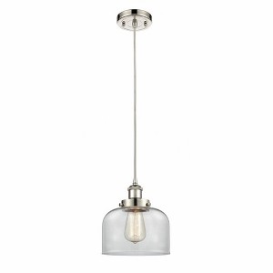 Bell - 1 Light Cord Hung Mini Pendant In Industrial Style-10 Inches Tall and 8 Inches Wide - 1 of 1