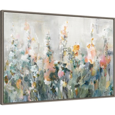 Rustic Garden Abstract Floral Canvas Wall Art with Polystyrene Frame