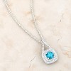 Slickblue Vintage 1.2ct Aqua Cubic Zirconia Necklace for Women, 18” Chain with Extender, Fashion Jewelry - 4 of 4