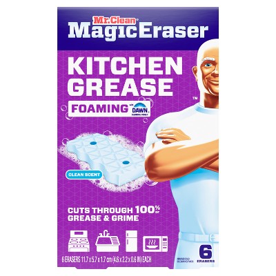 Mr. Clean Fresh Magic Eraser Kitchen Grease Foaming Multi-Purpose Cleaner - 6ct