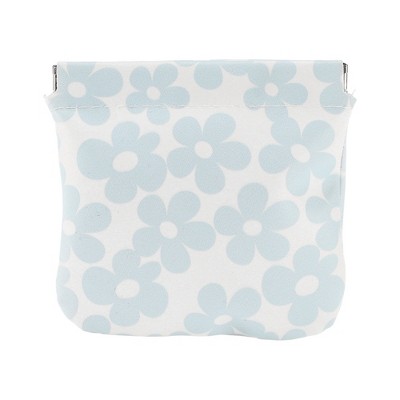 Unique Bargains Women's Snap Closure Cosmetic Bag Blue 1 Pc