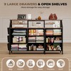 QingMoon 55''W Dresser, Multi-Functional Storage Furniture with 9 Fabric Drawers, 2 Open Shelves and Side Pocket for Bedroom, Living Room, Hallway - 2 of 4