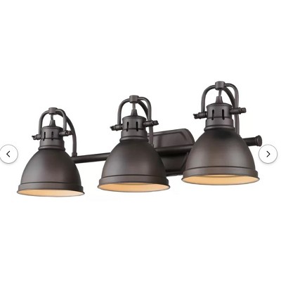 TOBILI Rubbed Bronze with Rubbed Bronze Shades- Vanity Lights, Bathroom Vanity Lights, Bathroom Light Fixture