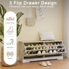 ORRD Shoe Storage Bench w/ 2 Flip Drawers & Adjustable Shelf - Antique White - Entryway, Hallway - 3 of 4