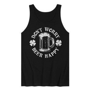 Men's - Instant Message - Don't Worry Beer Happy Graphic Tank Top - 1 of 4