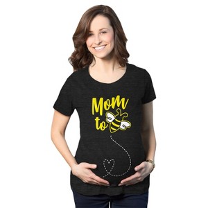 Maternity Mom To Bee Pregnancy T Shirt Funny Bumblebee Tee - Crazy Dog Maternity T Shirt - 1 of 4
