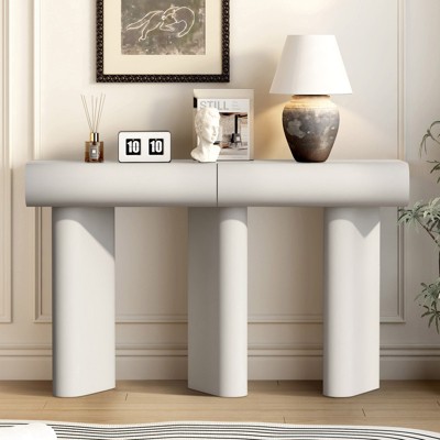 Bella Depot 47.6" Modern Entryway Table with 2 Curved Drawers, Narrow Sofa Table for Living Room,Bedroom,Small Apartments