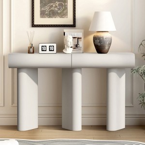 Bella Depot 47.6" Modern Entryway Table with 2 Curved Drawers, Narrow Sofa Table for Living Room,Bedroom,Small Apartments - 1 of 4