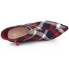 Allegra K Women's Plaid Pointed Toe Side Zip Stiletto Heel Ankle Boots - 4 of 4