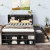 Streamdale Full Bed With Bookcase Headboard, Under Bed Storage Drawers And Bed End Storage Case, Espresso - 3 of 4