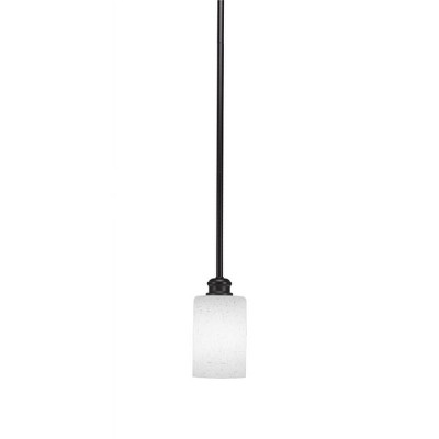 Toltec Lighting Edge 1 - Light Pendant in  Espresso with 4" White Muslin Shade