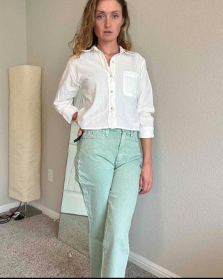 Women's High-Rise Straight Fit Cropped Jeans - Universal Thread™ Mint Green  00