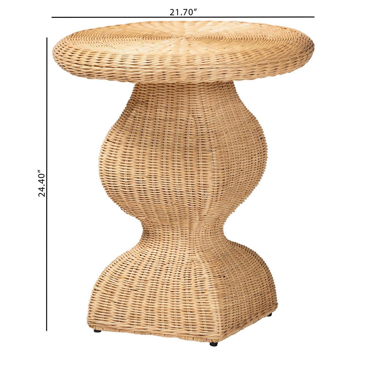bali & pari Round Hideo Natural Rattan End Table Brown - thumbnail 8
